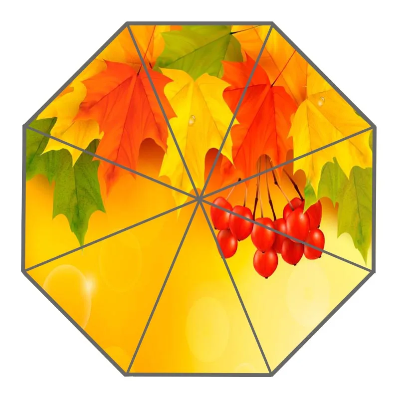 Новое поступление пользовательские Урожай осени, кленовый лист зонты креативный дизайн высокое качество складной зонт от дождя - Цвет: Черный