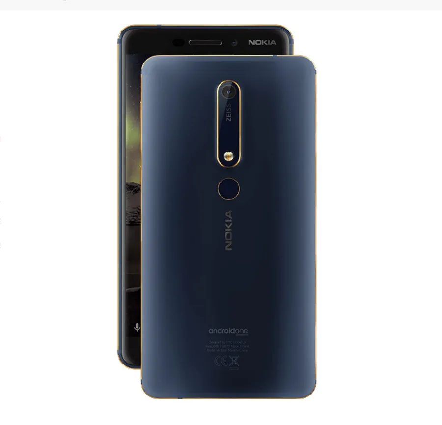 Nokia 6 второго поколения 2 TA-1054 Dual Sim разблокированный телефон на ОС Android LTE GSM 5,5 ''16 МП Восьмиядерный 4 Гб ram 64 Гб rom