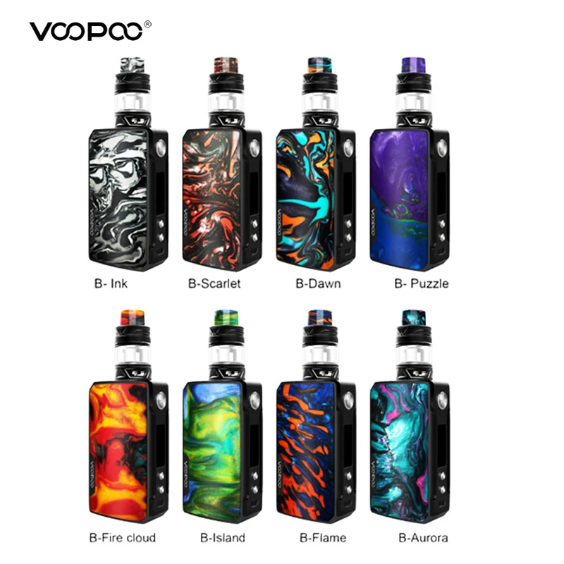 Оригинальный Voopoo Drag 2 Platinum Vape Kit 177 Вт TC Mod с Uforce T2 SubOhm Tank U2/U3 Питание от двух