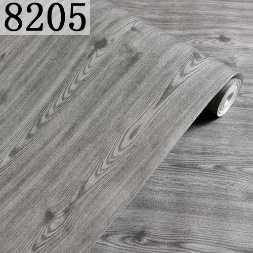 Рулон бумаги для стен из серого дерева, текстурированная бумага для стен, деревянная доска - Цвет: 8205