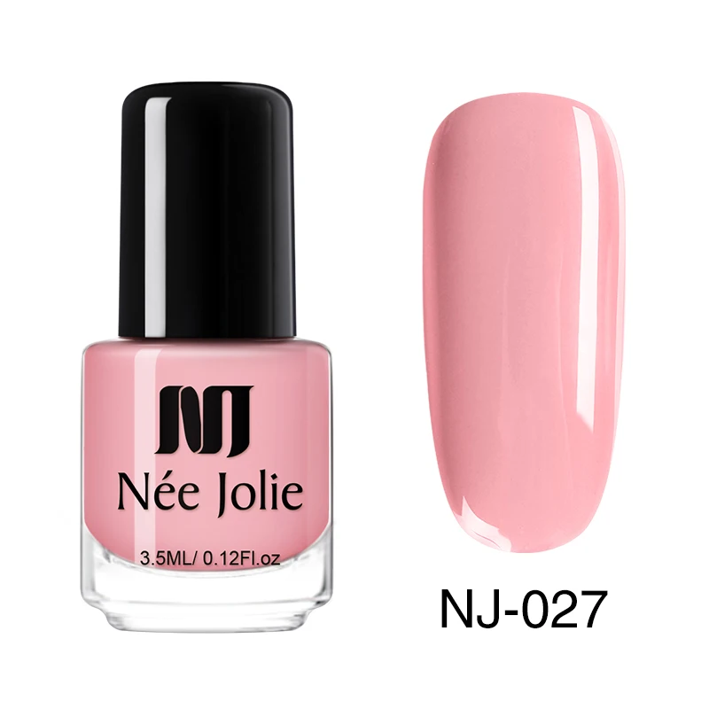 Лак для ногтей NEE JOLIE Pink Series, быстросохнущий, 3,5 мл, 7,5 мл, голографический матовый блеск, зеркальный эффект, лак для ногтей, 18 цветов - Цвет: 3.5ml Pure-027