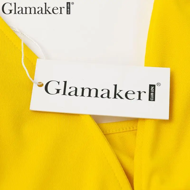 Glamaker, сексуальный шифоновый укороченный топ, костюм из двух частей, с высоким разрезом, длинное платье для женщин, весна, v-образный вырез, без рукавов, праздничное платье, летнее платье