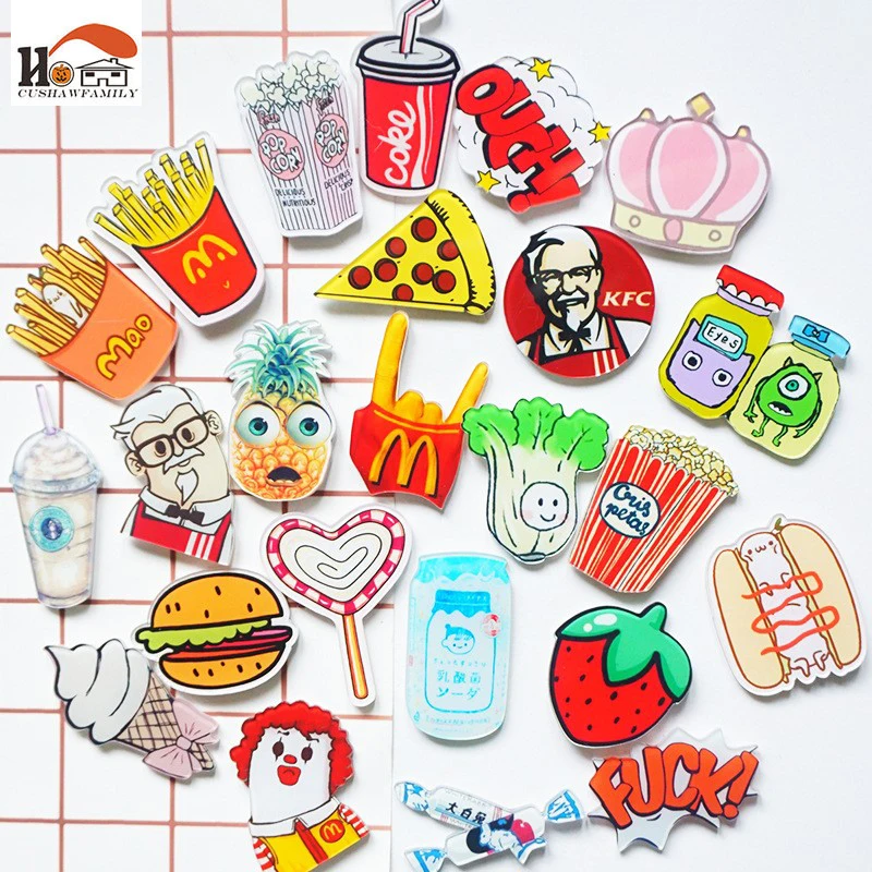 1 pcs 24 style cartoon acrylic fridge whiteboard sticker