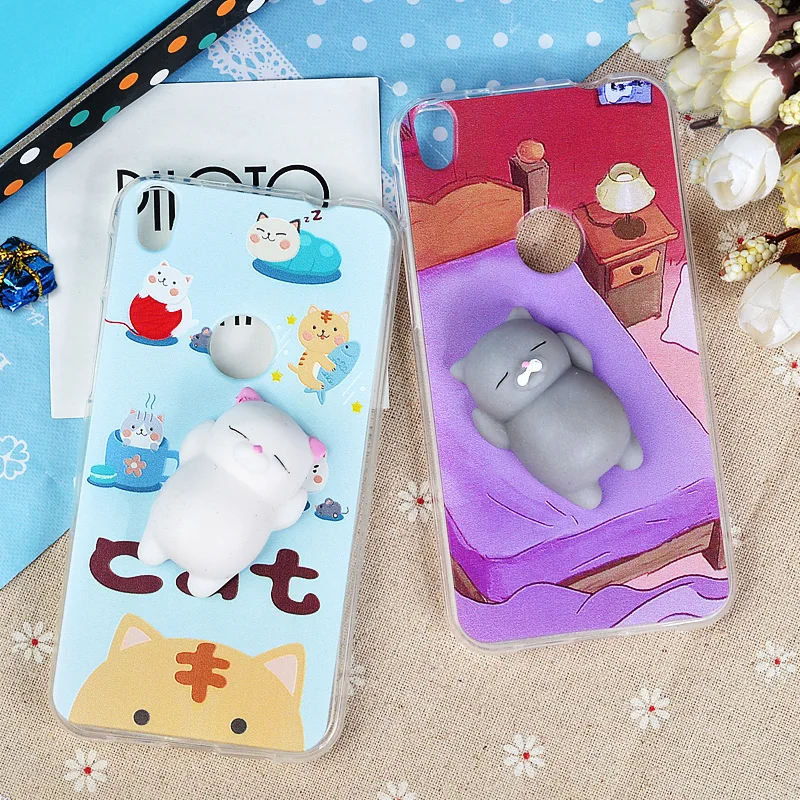 For Alcatel Shine Lite Case Lovely 3D Cartoon Cute Squishy Cat Soft TPU Cover 5080X Silicone Phone Cases |