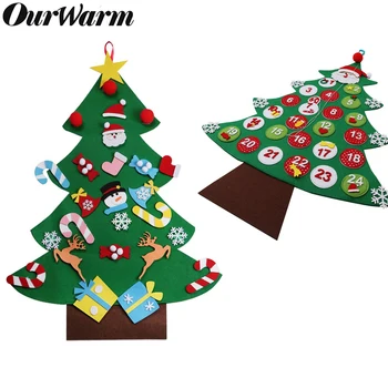 

OurWarm DIY Felt Christmas Tree Advent Calendars Xmas Hanging Ornaments Home Decor Happy New Year 2018 Children Christmas Gift