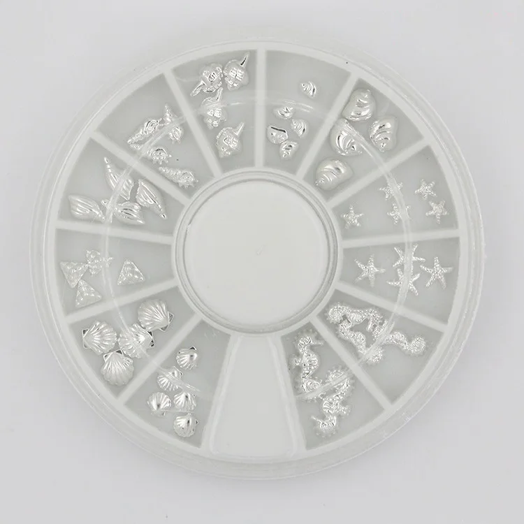 

Japanese wheel mix metal hippocampus,starfish,shell for Nails 3D Nail Art Decoration