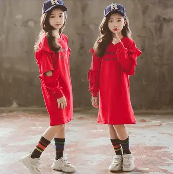 

2019 Korean style girls dress ruffles fashion spring girls dresses 4-9t B39