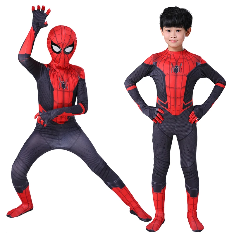 

Kids Boys Far from home Spider-man Cosplay Costume Zentai Suit Child Homecoming Spiderman Halloween Event Holiday Costume