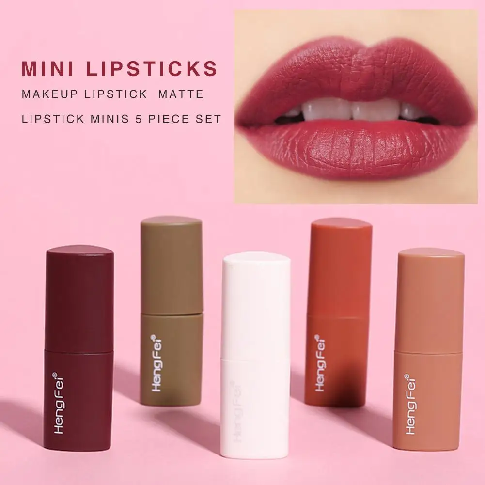 

Makeup Lipstick Matte Lipstick Minis 5 Piece Set Colorful Matte Lips Nourish Beautiful Portable Practical Quick Delivery