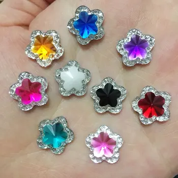 

HOT 30pcs 12mm Resin flower Flatback Crafts Appliques wedding DIY Crafts C13