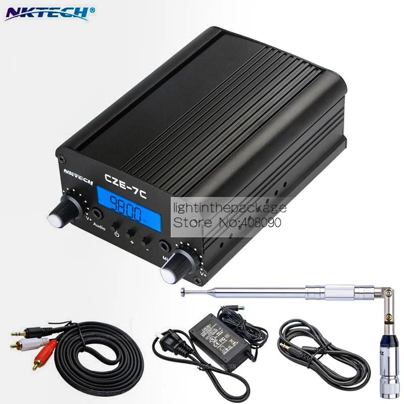 NKTECH 1W 7W 76 108MHZ Amplifiers Stereo PLL FM Transmitter Broadcast Radio Station NK 7C CEZ