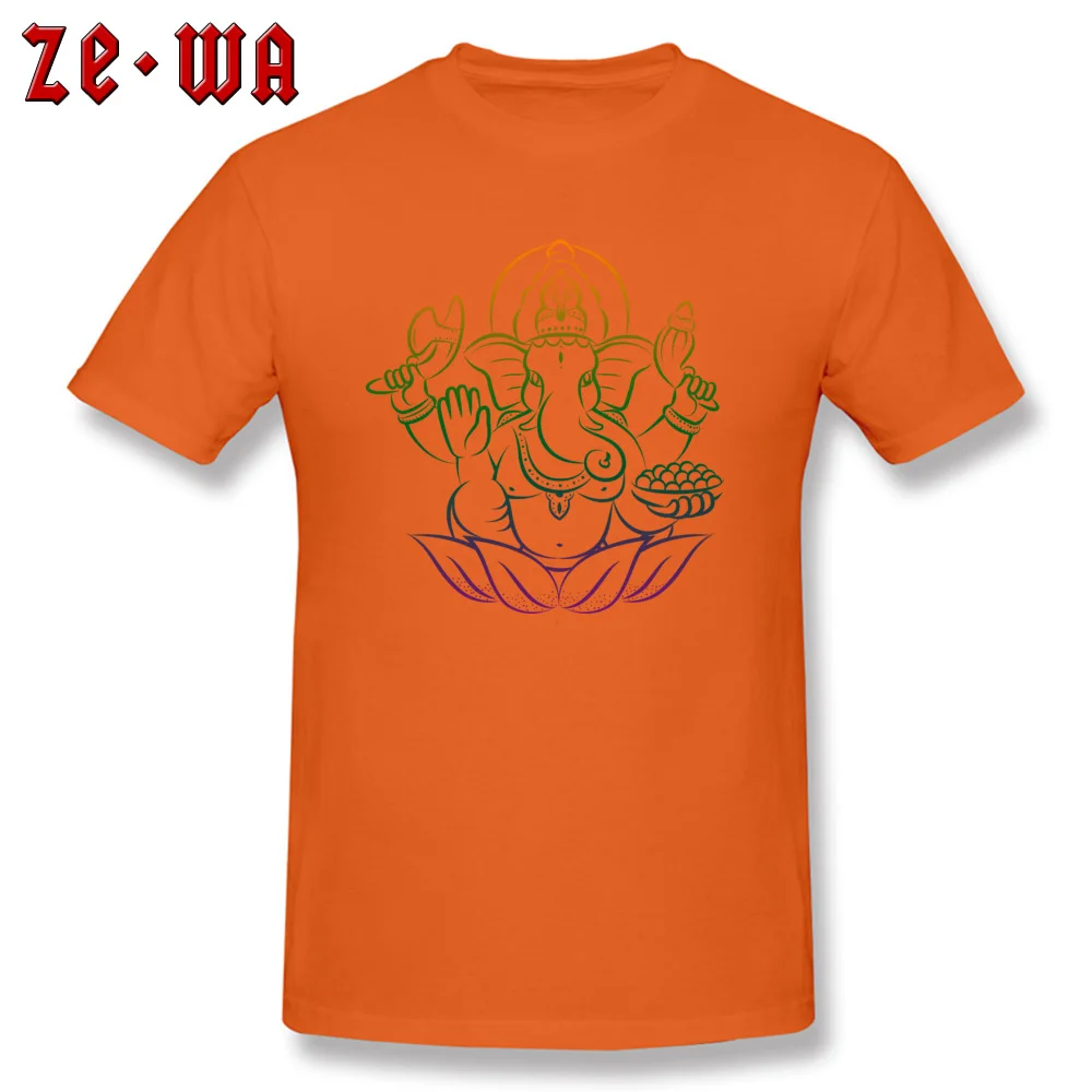 ganesha ganesh chaturthi hinduism om201897Y Men Funny Tops Tees Crew Neck Summer Pure Cotton Top T-shirts Casual Tops Tees ganesha ganesh chaturthi hinduism om201897Y orange