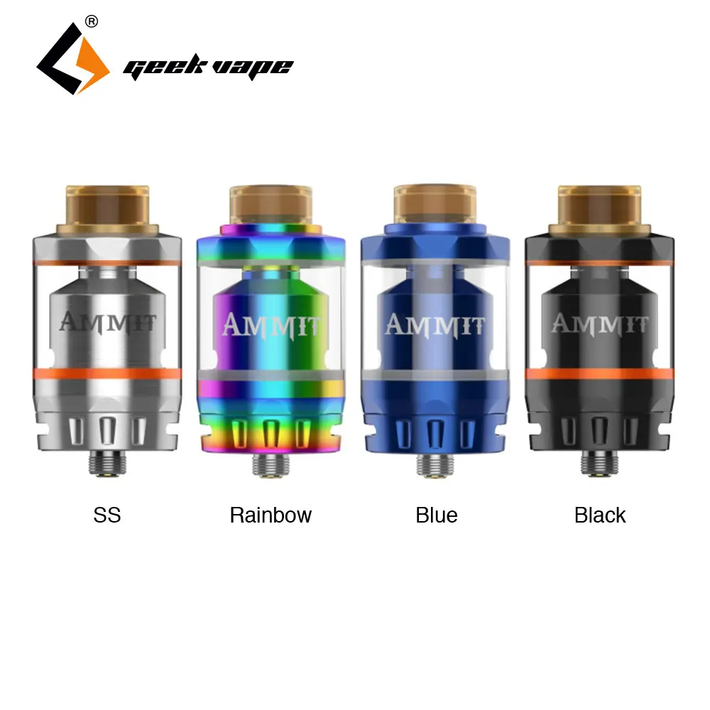 

Original GeekVape Ammit RTA Dual Coil Tank 6ml Atomizer With Innovative Four Path Airflow Ammit RTA Ecig Vape Tank VS Zeus Dual