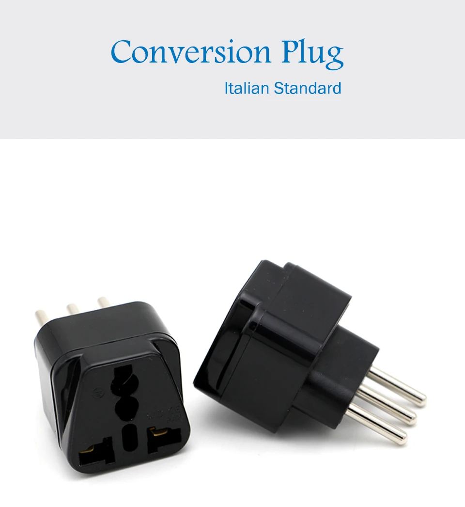 Universal Italy Italian Travel AC Power Adapter Electric Plugs Sockets Converter Compact 3 Pin Lightweight Wireless Adaptor  (1)