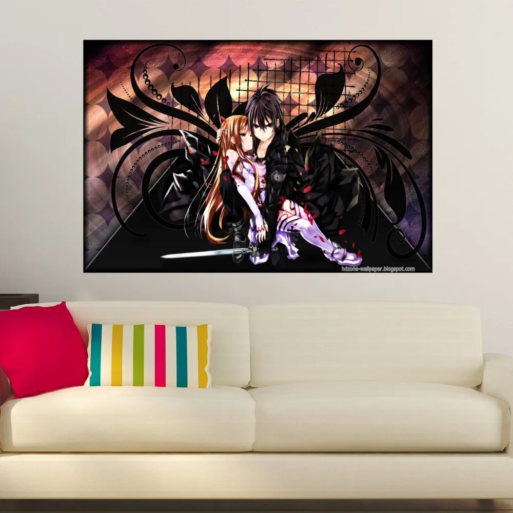 Custom  sword art online  Poster Fabric Silk Cloth Poster for Home Decorative And Custom Print your image SQ0428-LZY