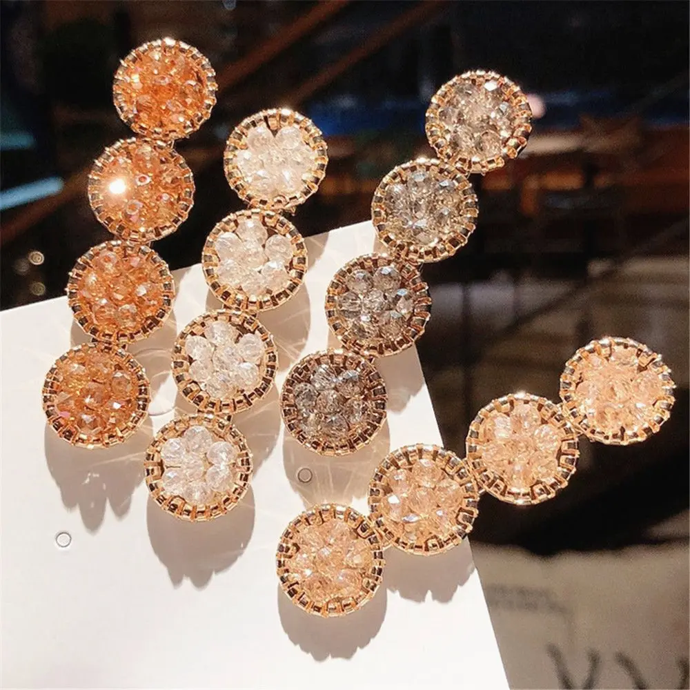 Fashion Korea Crystal Rhinestones Hair Clips Girls Hairpins Geometric Round Hairgrip Women Barrette Hair Accessories