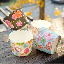 24 шт/лот красочные случайный кекс форма для порционной выпечки бумажная формочка для выпечки различных цветов конструкций