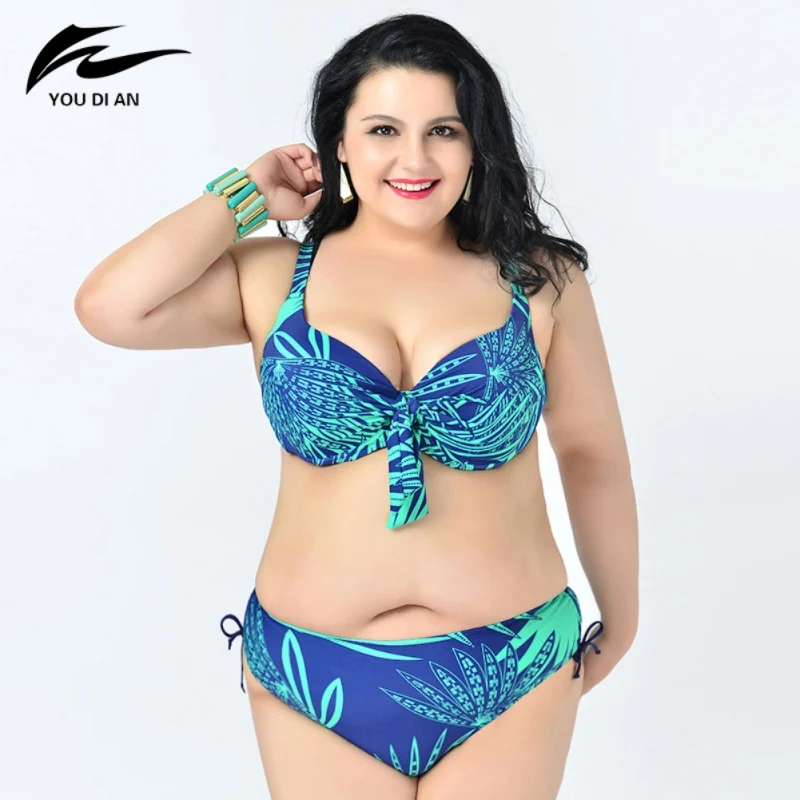 

Summer Women Push Up Large Size Bikini Set Fat Swimwear Swimsuit Big Size Plus Size 2XL- 6XL Beach Wearj