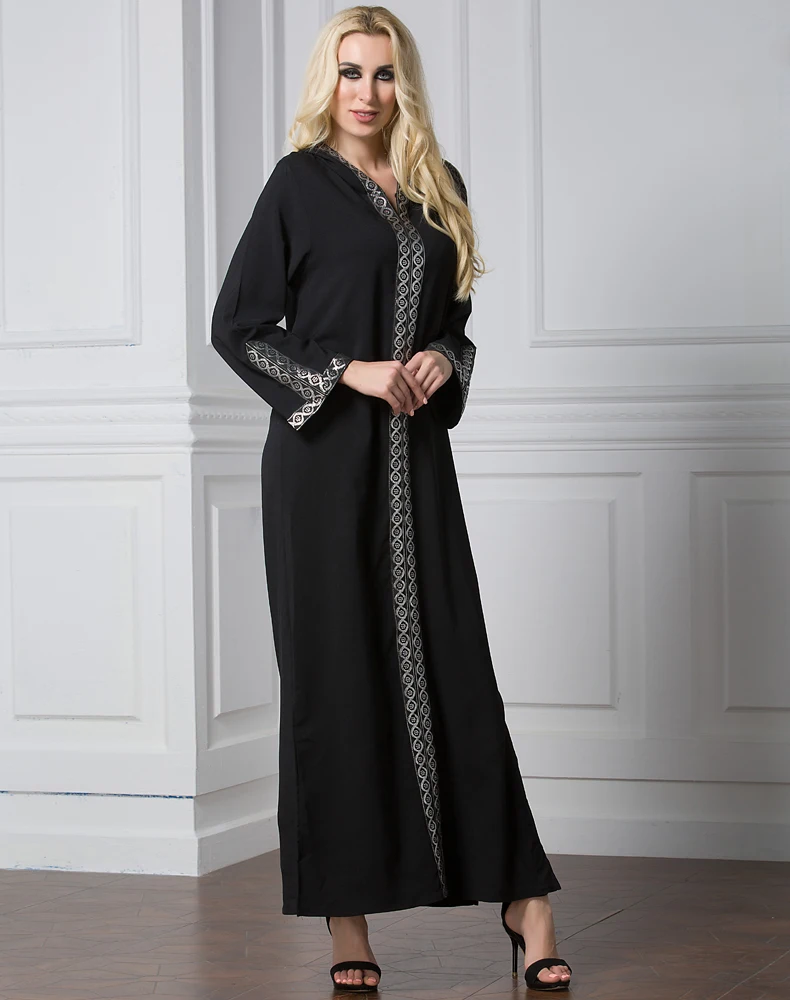 Женское мусульманское платье с круглым вырезом и длинным рукавом из кусков размера плюс 7XL мусульманская абайя Дубай мусульманская одежда для женщин Jilbabs и abaya s
