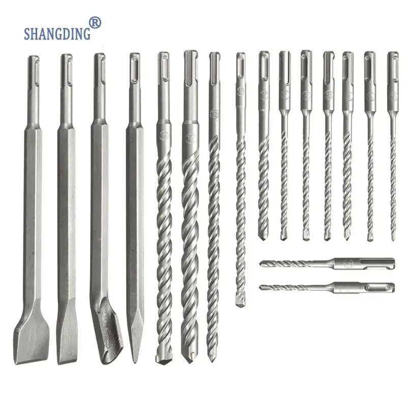 17-Piece Drill Bit and Chisel SDS Plus Rotary Hammer Bits Set Compatible with Bosch Hilti Plus image 5
