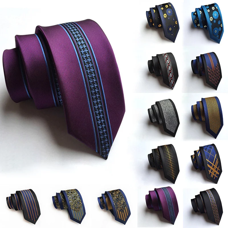 

New Arrival Men's Ties 6cm Narrow Slim Silk Tie Casual Fashion British Style Wedding Skinny Ties Necktie Gifts for Men