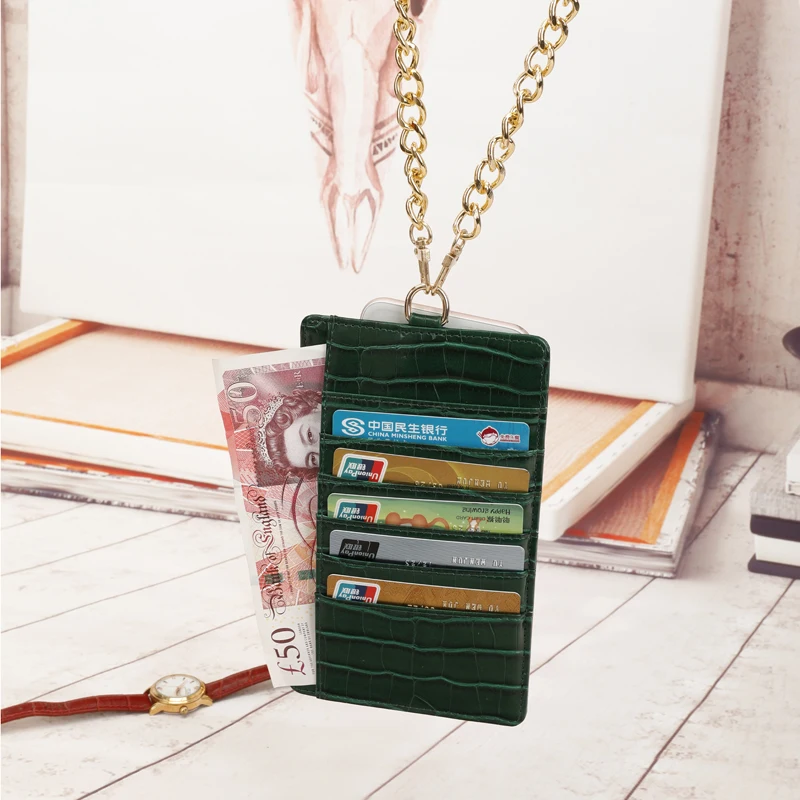 

Fashion Brand New Women Genuine Leather Mobile Phone Card Holder Wallet Python Serpentine Leather Pouch With Lanyardr Phone Bag