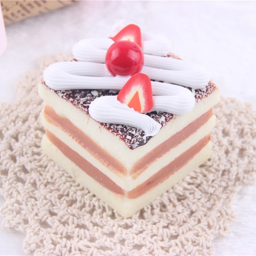 JINHF 1 шт. искусственная высокая имитация торта искусственные продукты крем маленький треугольный магнит на холодильник в виде торта фотографии реквизит