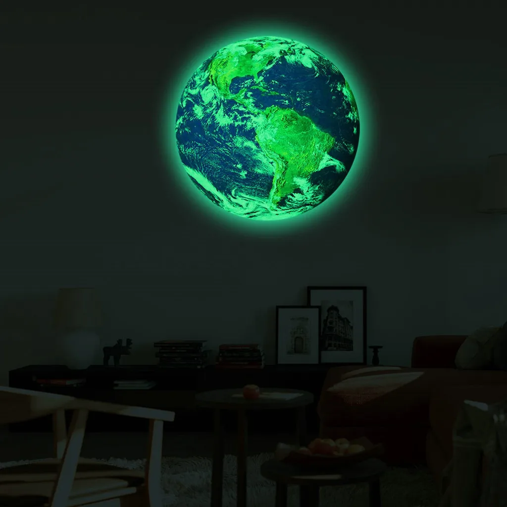 Новинка 30 см 3D светящаяся в темноте флуоресцентная Настенная Наклейка Съемная