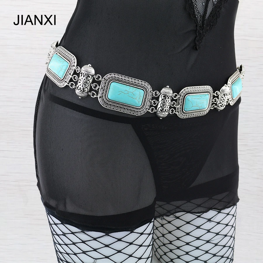 

Women ImitationTurquoise Body Chain Beach Bikini Waist Harness Special Offer Long Necklace Collar Plated Body Chain Jewelry