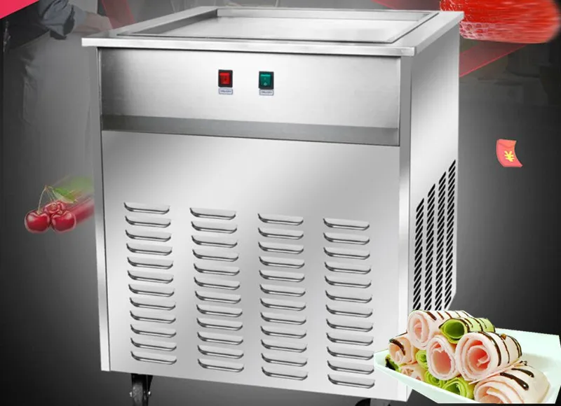 

single square pan 48*48cm fried ice cream roll machine, brandnew compressor Fried ice pan machine,R22 ice pan ice cream machine
