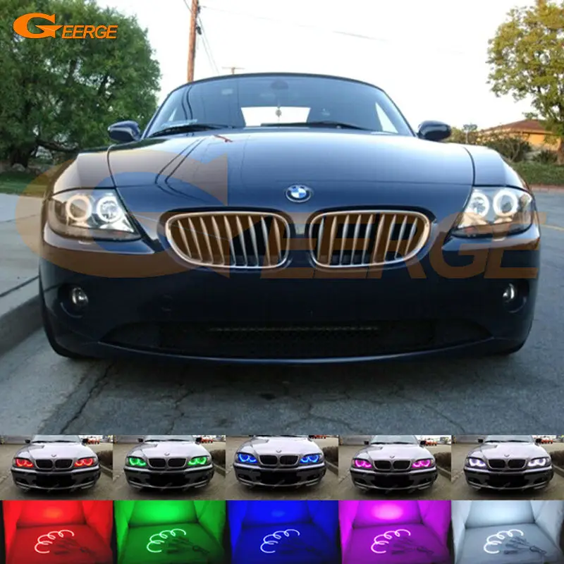For BMW Z4 E85 E86 2002 2003 2004 2005 2006 2007 2008 Excellent Multi-Color Ultra bright RGB LED Angel Eyes kit Halo Rings for lexus lx470 2003 2004 2005 2006 2007 excellent multi color ultra bright rgb led angel eyes kit halo rings