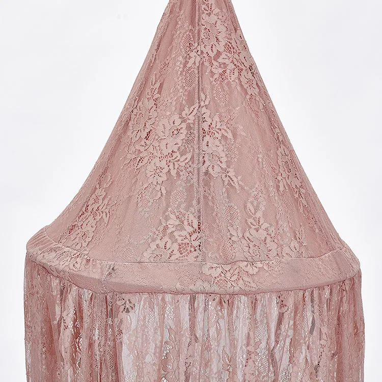 Летняя кружевная детская купольная кровать с москитной сеткой, занавеска для кровати, настенная подвесная Игровая палатка для дома, белая/Розовая накидка для кровати
