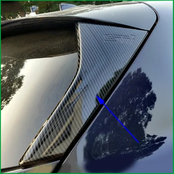 

For Subaru XV 2018 Car ABS Chrome ABS Carbon Fibre Print Exterior Both Side Rear Window Spoiler Triangle Cover Trim Auto Parts