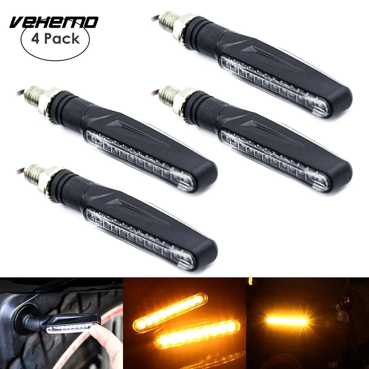 

4Pcs Motorcycle Warning Lamp Durable Signal Lamp Refit Modification Parts Replacement Turn Signal Light Super Bright Amber Light