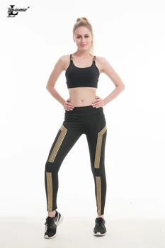 

Lei-SAGLY New Fashion Women Laser Leggings Women Waist Fitness Leggings Stretch Pants Trousers Leggings Women Workout Clothing