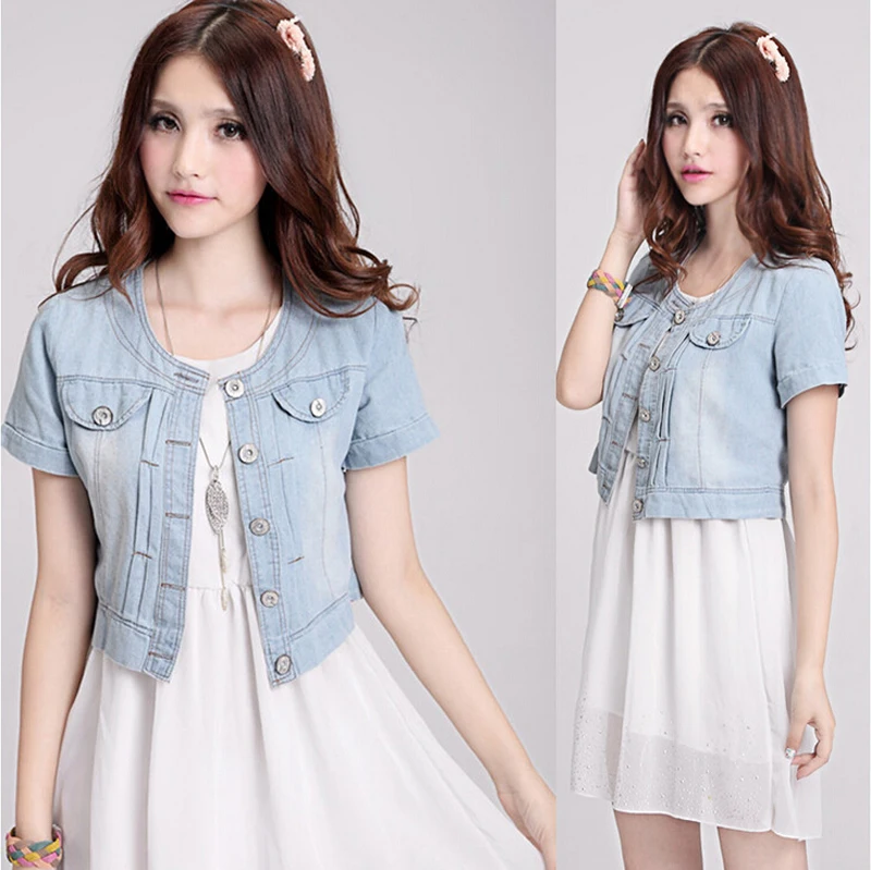 Popular Short Sleeve Denim Jacket-Buy Cheap Short Sleeve