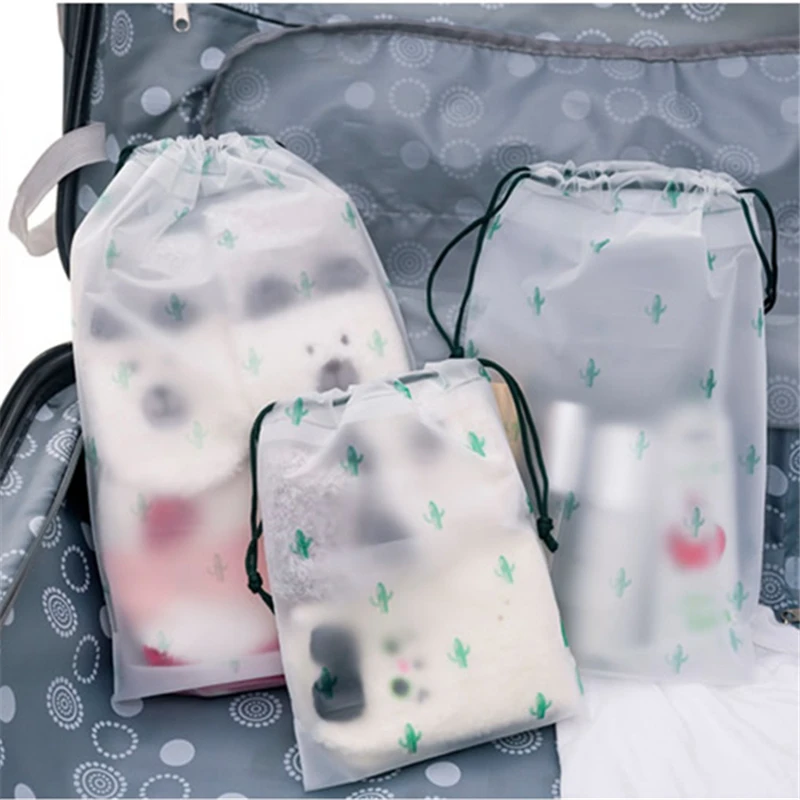 

Transparent Scrub Cosmetic Bag Travel Makeup Case Women Drawstring Make Up Bath Organizer Storage Pouch Toiletry Wash Beauty