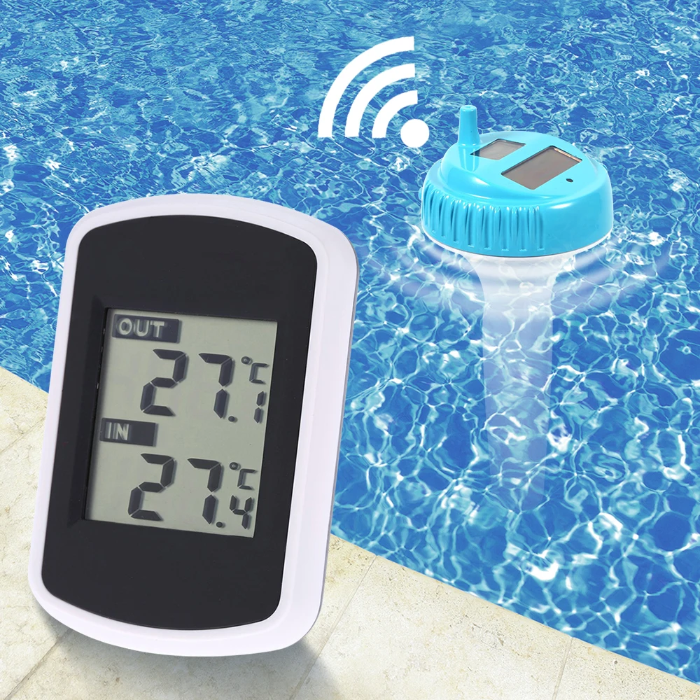 

Solar Wireless Thermometer Water Temperature Meter Indoor And Outdoor Swimming Float Water Temperature Monitor Pool Temperature