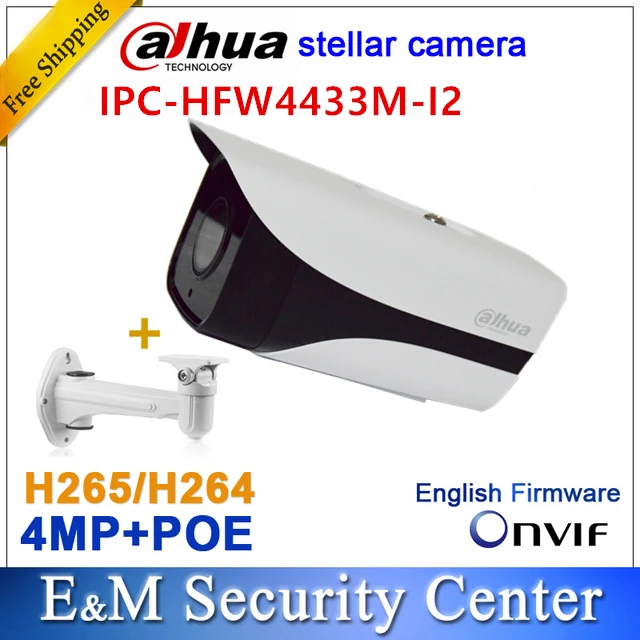 

Original dahua IPC-HFW4433M-I2 replace IPC-HFW4431M-I2 IPC-HFW4431D 4MP Stellar bullet IP POE IR CCTV camera with bracket