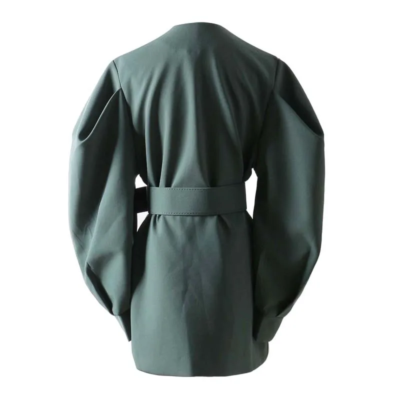 Весна 2019 новый дизайнер для женщин v образным вырезом Винтаж стиль длинный рукав блейзеры Дамская мода пальто сплошной цвет
