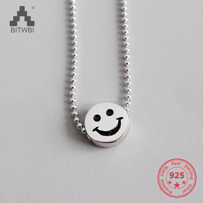 

S925 Sterling Silver Eliza White Coin Pendant Short Clavicle Necklace Chain Ornaments Silver