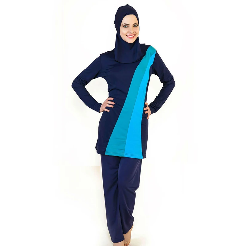 esportiva burkinis maiô islâmico rosto cheio hijab natação beachwear maiô