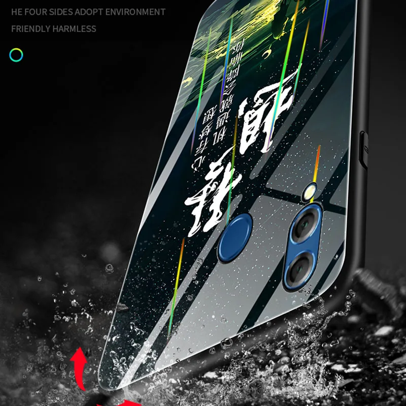 Волк Дракон Чехол в виде светящегося стекла для Xiaomi Mi 9 A3 Lite 9T Pro A2 A3 Примечание 3 Аврора чехол для redmi 8 7 7A Note 8 7 K20 Pro Чехол