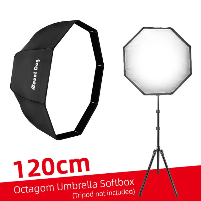 

MOUNTDOG 120cm Box Light Studio Flash Octagon Soft Box Photography accessories With Soft Cloth Storage Bag For Video Studio
