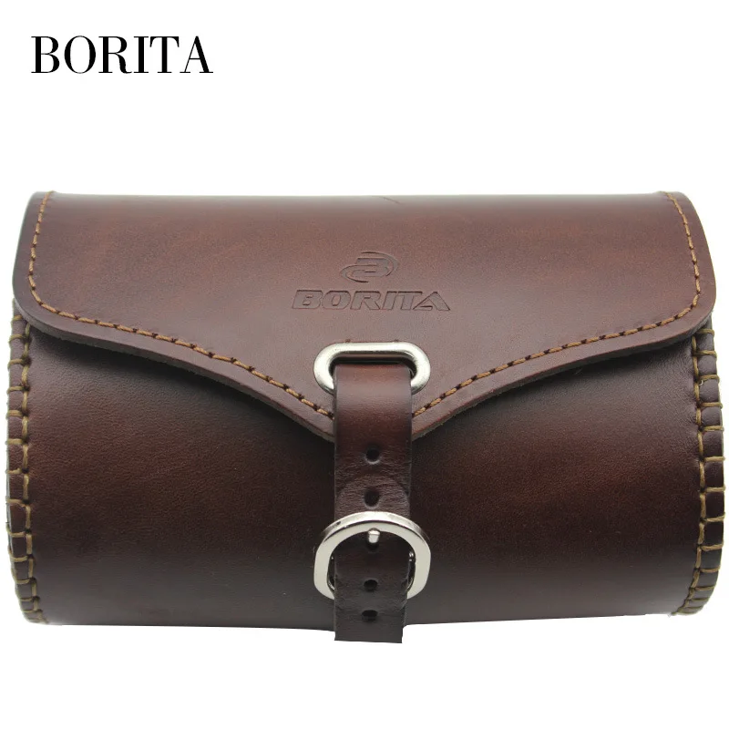 

Retro Bicycle Tail Bag PU Leather Cycling Bag Saddle Pouch Rear Pannier Personalized Riding Vintage Bike Bag Bicycle Supplies