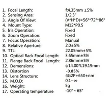[Factory Direct]4.35MM Lens 1/2.3 Inch 10MP IR 72D HFOV No Distortion for Gopro DJI Phantom Drones SJCAM Camera cctv lens