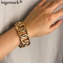 Ingemark Модный летний эластичный браслет, мужские ювелирные изделия, винтажные растягивающиеся геометрические браслеты на толстой цепочке, женские подарки