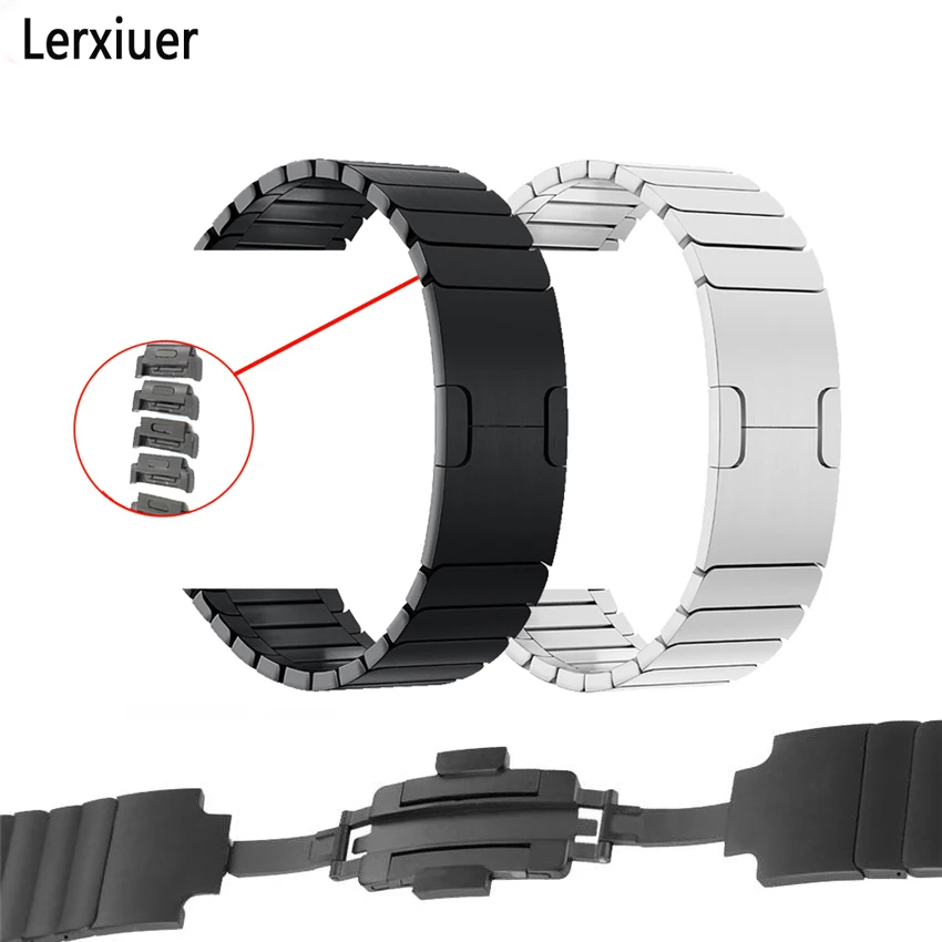 

link bracelet for apple watch band 42mm 38mm 44mm 40mm iWatch 4 3 2 1 strap adjustable high quality stainless steel band gen.6
