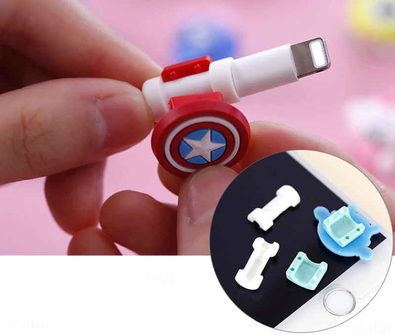 Милый мультфильм USB зарядное устройство для сматывания кабеля защитный чехол для наушников шнур рукав провода крышка линии передачи данных протектор для iphone 7 8 плюс
