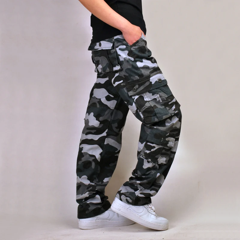 Мужские камуфляжные тактические брюки-карго, повседневные брюки с несколькими карманами, брюки в Военном Стиле, брюки, комбинезоны размера плюс 28-44